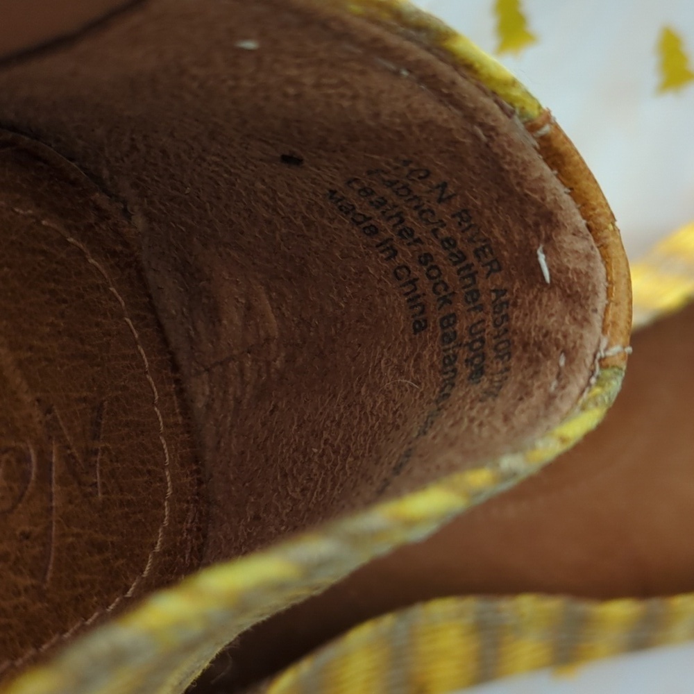 Naya River Ballet Boho Marigold Yellow Leather Fabric Mix Women's Flats Sz 10 - Picture 5 of 6